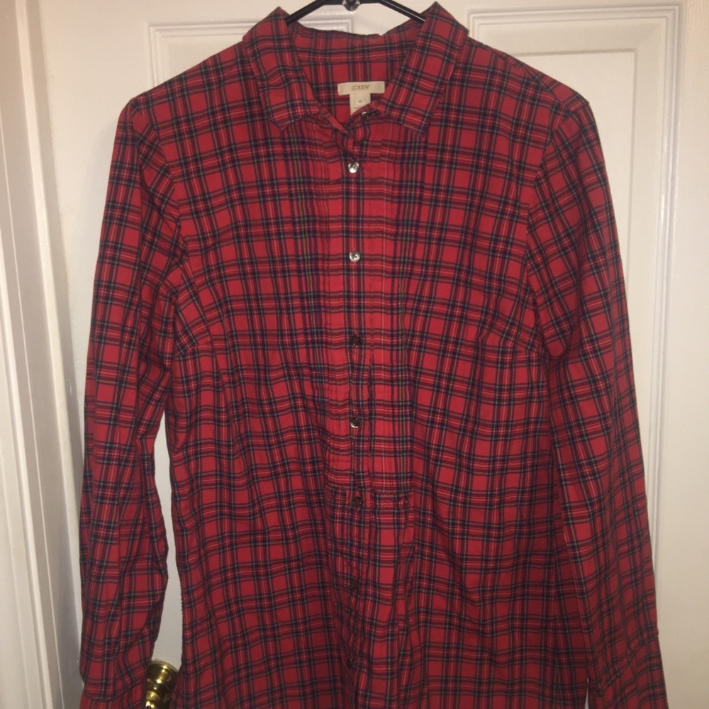 Size 12 J. Crew Red plaid Button down shirt